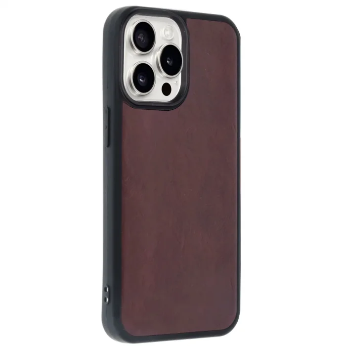 İphone 14 Pro Max Kılıf Aras Deri Kapak - Bordo