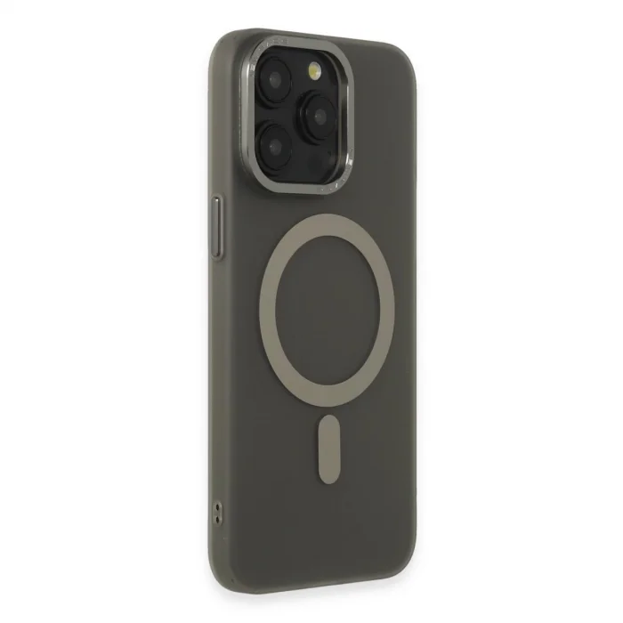 İphone 15 Pro Max Kılıf Lodos Magneticsafe Mat Kapak - Titan Gri