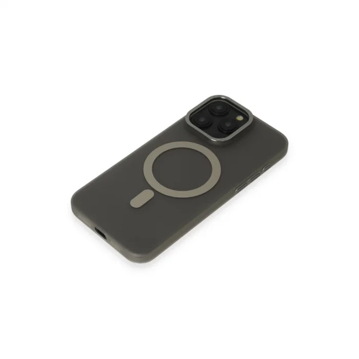 İphone 15 Pro Max Kılıf Lodos Magneticsafe Mat Kapak - Titan Gri