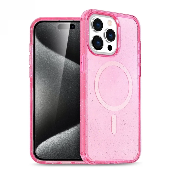İphone 15 Pro Max Kılıf  Magsafe Kapak - Pembe
