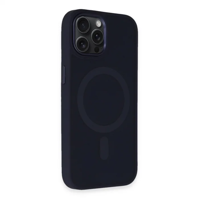 İphone 15 Pro Max Kılıf Oslo Magsafe Kapak - Lacivert