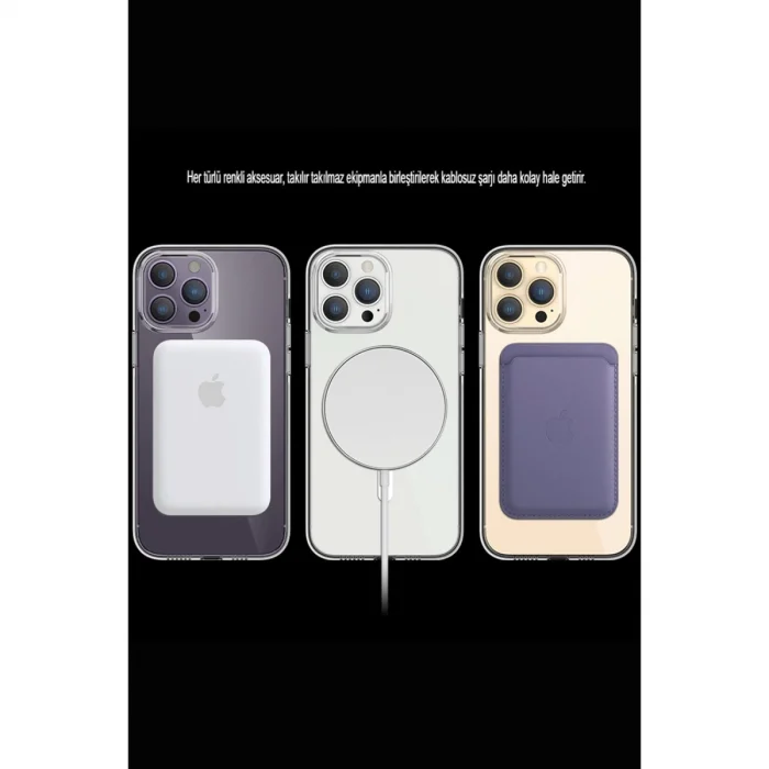 İphone 15 Pro Max Kılıf Tron Şeffaf Magsafe Kapak - Şeffaf