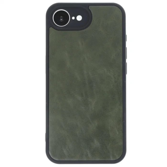 İphone 16e Kılıf Aras Deri Kapak - Koyu Yeşil