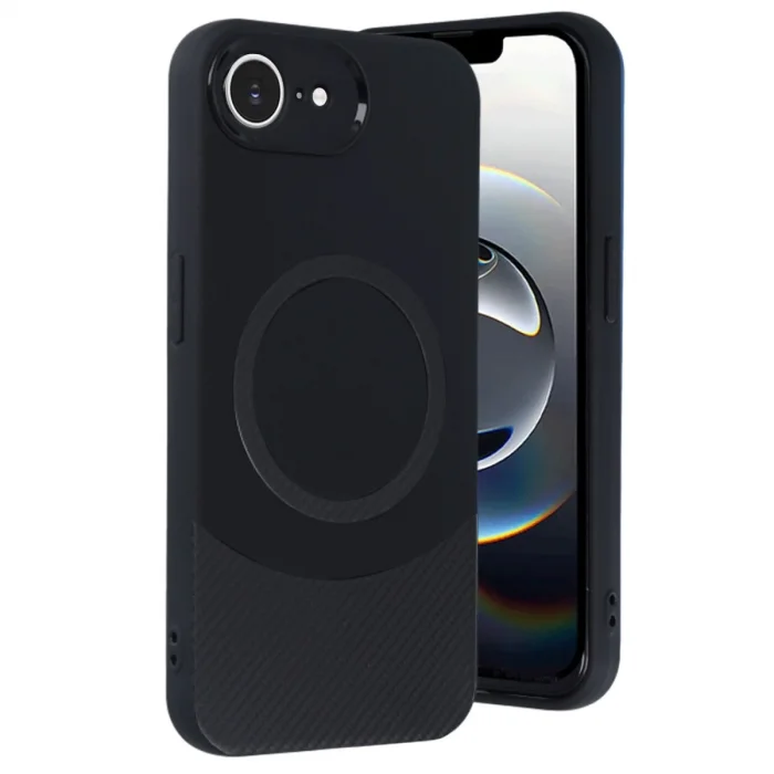 İphone 16e Kılıf Maya Karbon Kapak - Siyah