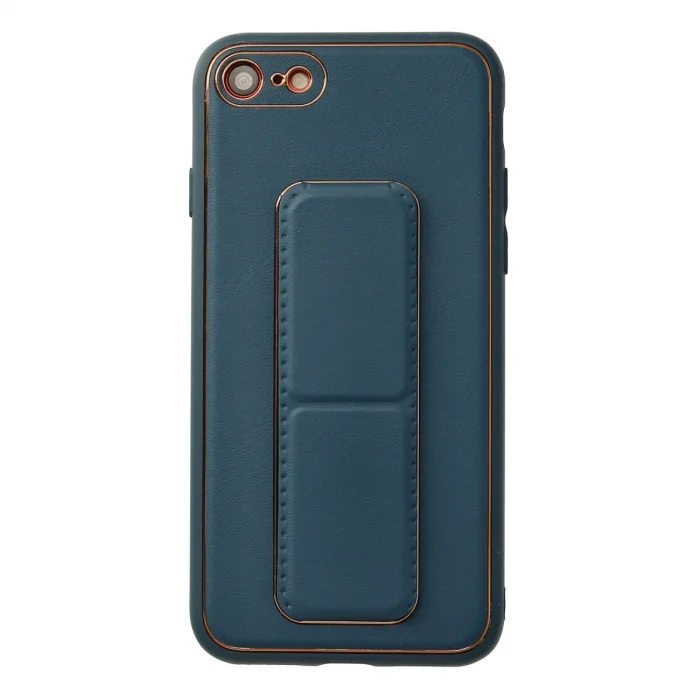 İphone 7 Kılıf Coco Deri Standlı Kapak - Mavi