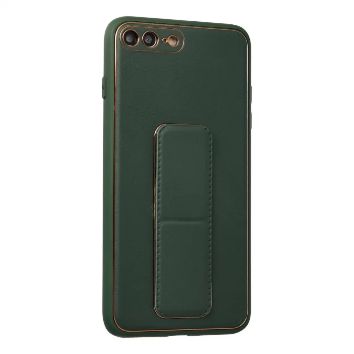 İphone 7 Plus Kılıf Coco Deri Standlı Kapak - Yeşil