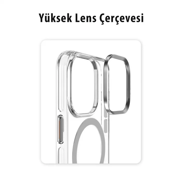 Joko İphone 15 Pro Max Kılıf Crystal Magsafe Kapak - Şeffaf