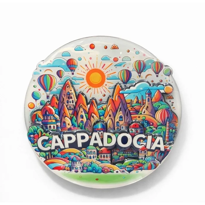 Kapadokya Temalı Ahşap Buzdolabı Magneti Alk5053