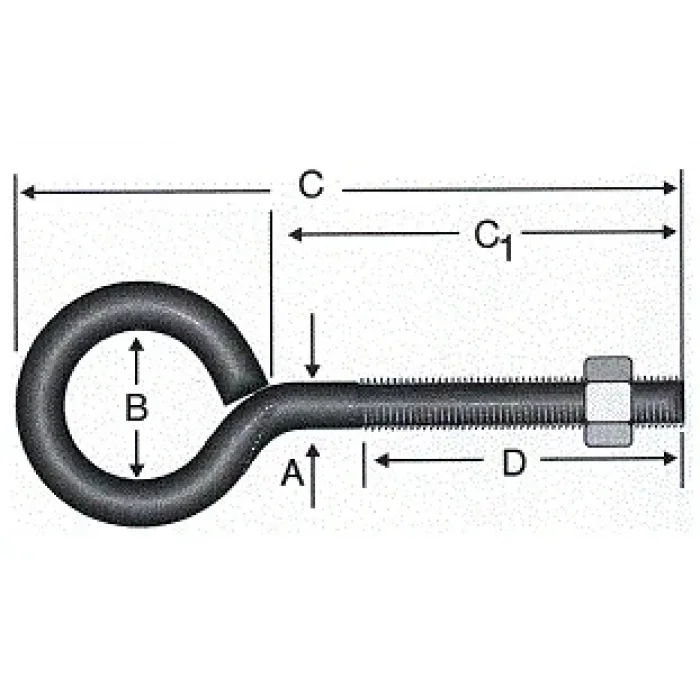 Kapalı Metrik Kanca M5 / 21x100 - 100 Adet