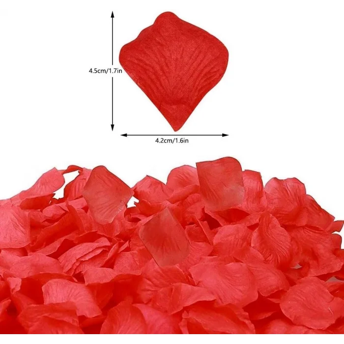 Kırmızı Renk Gül Yaprağı Şekilli Konfeti – 5 Paket 500 Adet