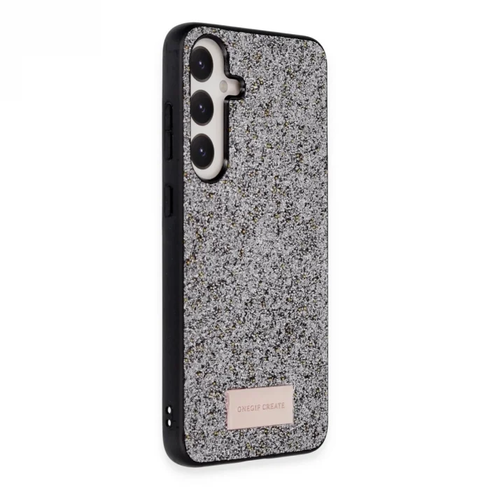 Onegif Samsung Galaxy A55 5g Bright Simli Kapak - Gümüş