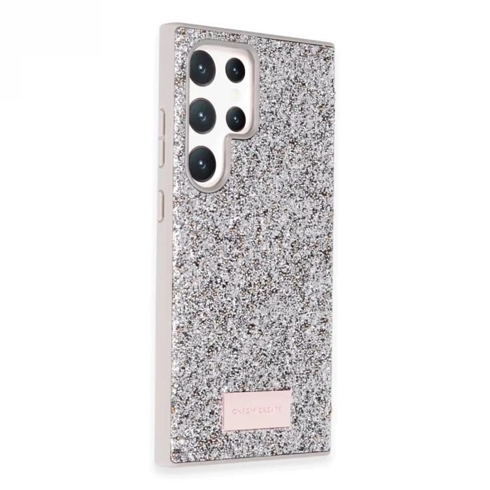 Onegif Samsung Galaxy S24 Ultra Bright Simli Kapak - Gümüş