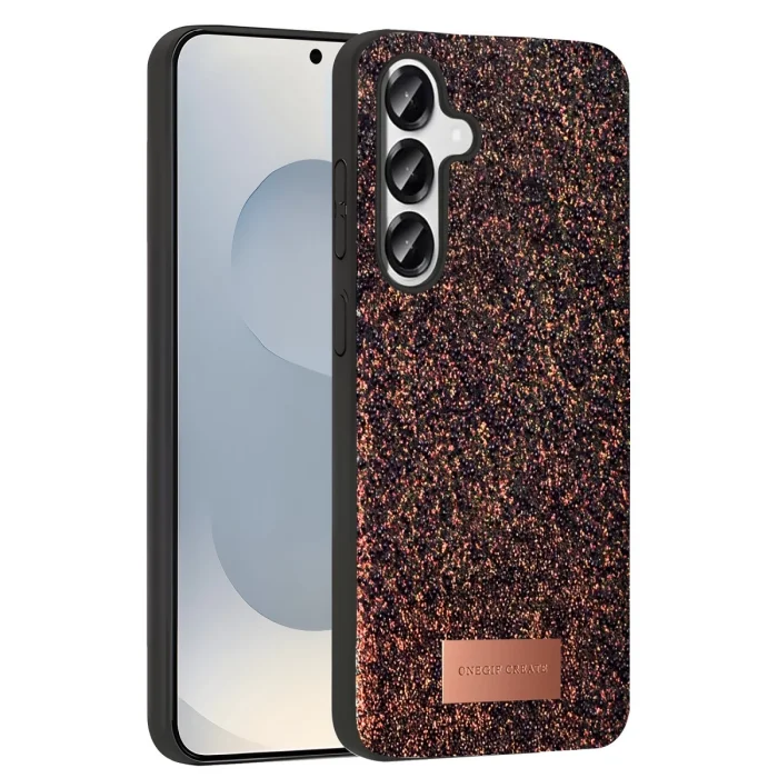 Onegif Samsung Galaxy S25 Bright Simli Kapak - Derin Mor