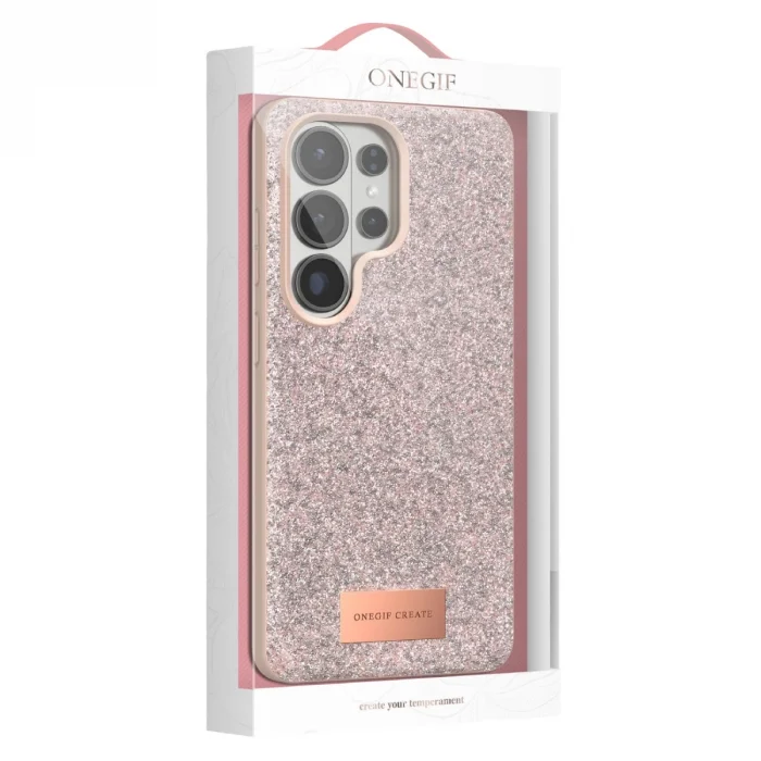 Onegif Samsung Galaxy S26 Ultra Bright Simli Kapak - Pembe