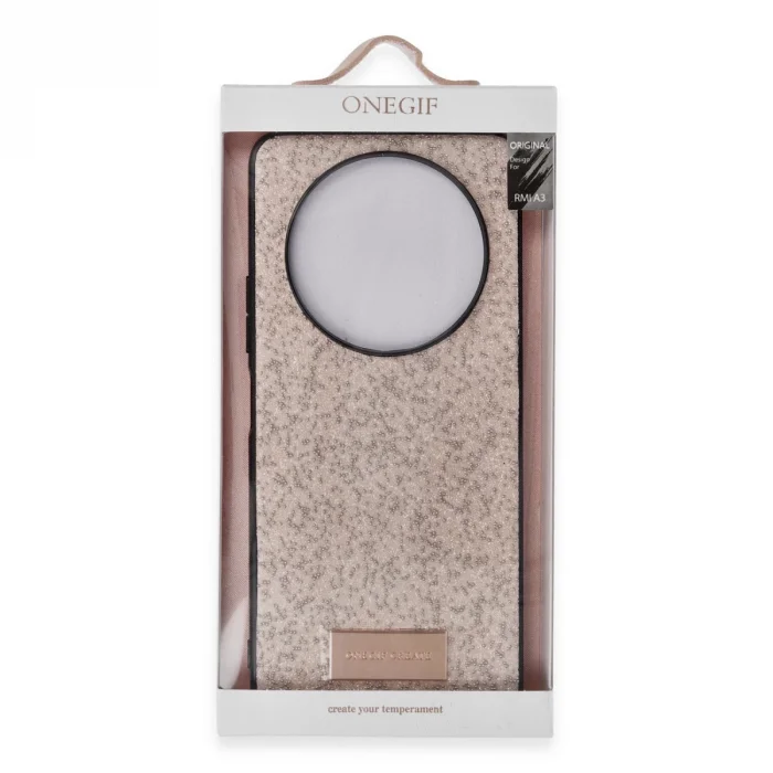 Onegif Xiaomi Redmi A3 4g Bright Simli Kapak - Gold