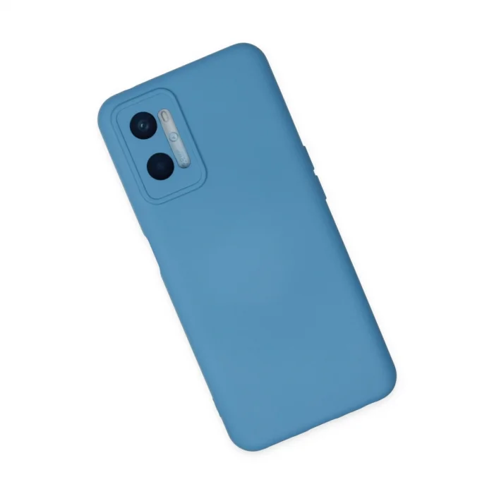Oppo A96 Kılıf Nano İçi Kadife Silikon - Mavi