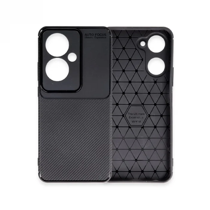 Oppo Reno 11f Kılıf Auto Focus Karbon Kapak - Siyah