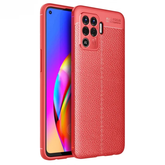 Oppo Reno 5 Lite Kılıf Auto Focus Kapak - Kırmızı