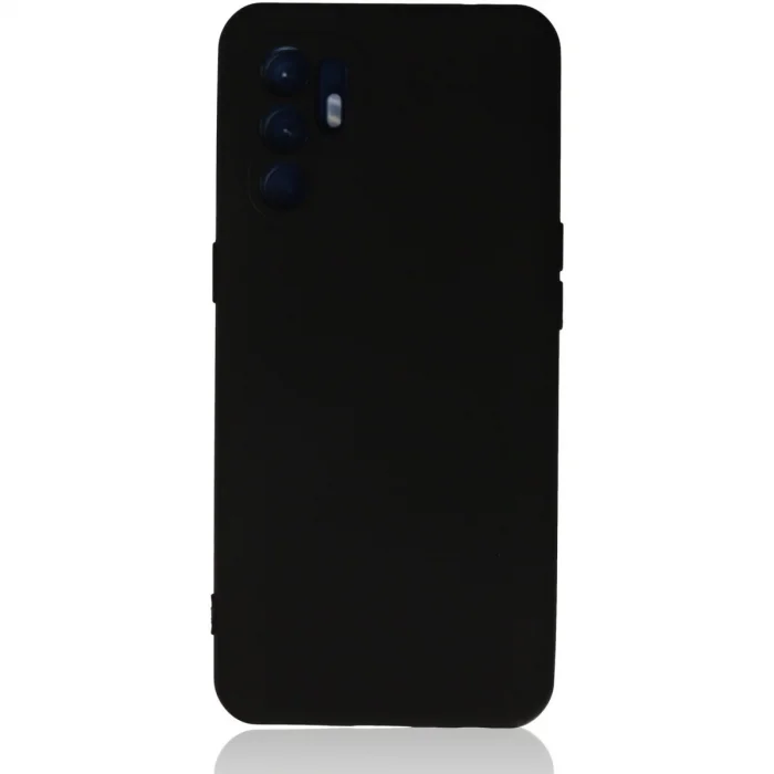 Oppo Reno 6 Kılıf Nano İçi Kadife Silikon - Siyah