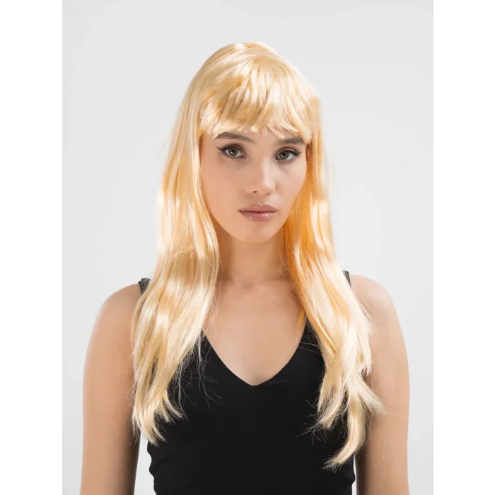 Platin Altın Dore Renk Uzun Düz Parti Peruğu