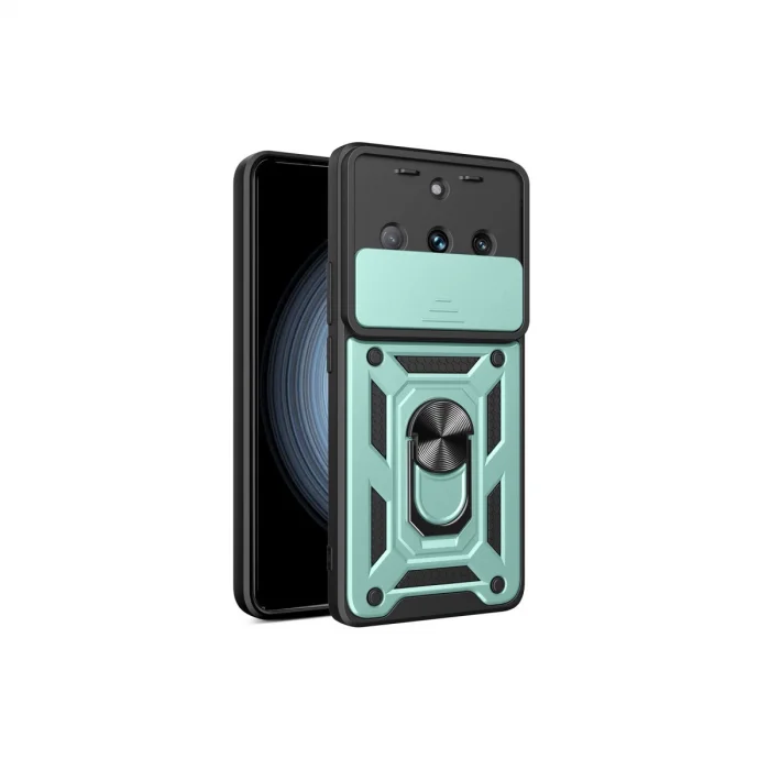 Realme 11 Pro Kılıf Pars Lens Yüzüklü Silikon - Yeşil