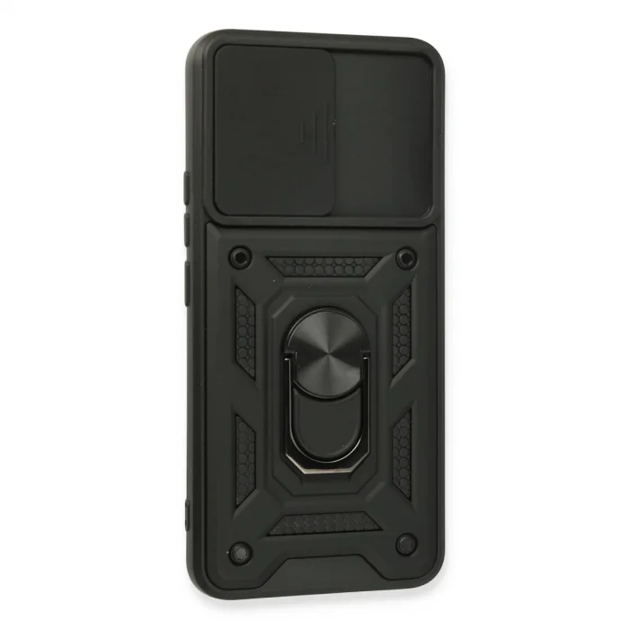 Realme 8 Kılıf Pars Lens Yüzüklü Silikon - Siyah