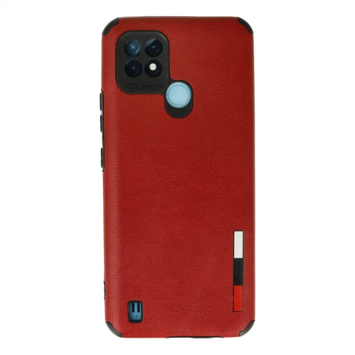 Realme C21 Kılıf Loop Deri Silikon - Kırmızı