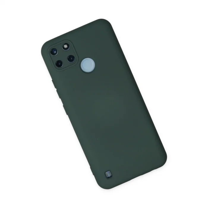 Realme C25y Kılıf Nano İçi Kadife Silikon - Koyu Yeşil