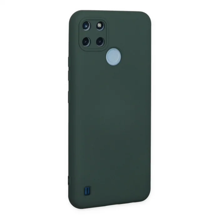Realme C25y Kılıf Nano İçi Kadife Silikon - Koyu Yeşil