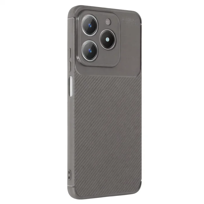 Realme C61 Kılıf Auto Focus Karbon Kapak - Gri