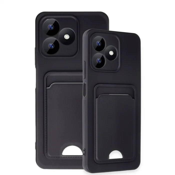 Realme Note 50 4g Kılıf Kelvin Kartvizitli Silikon - Siyah