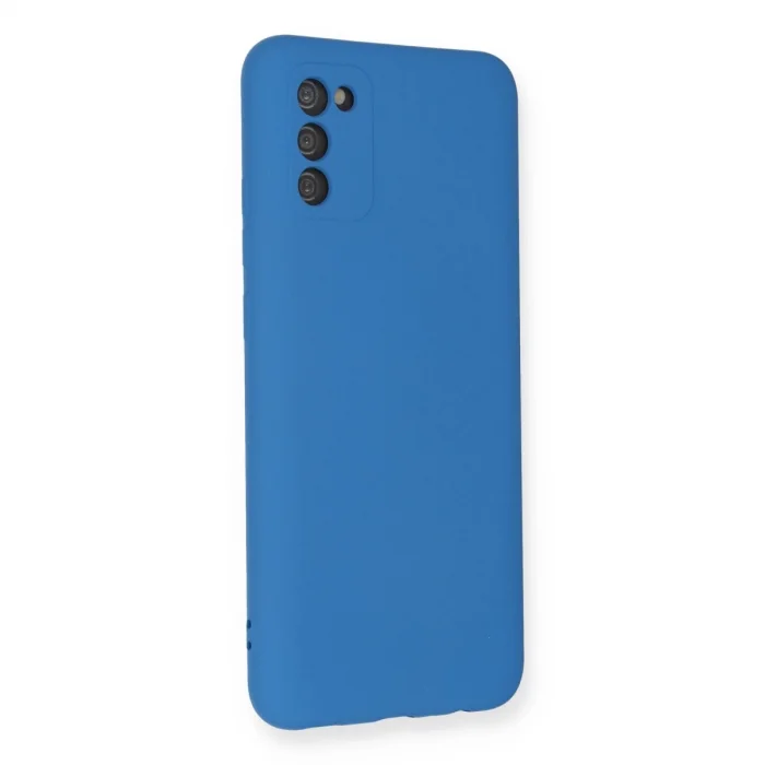 Samsung Galaxy A02s Kılıf Nano İçi Kadife Silikon - Mavi