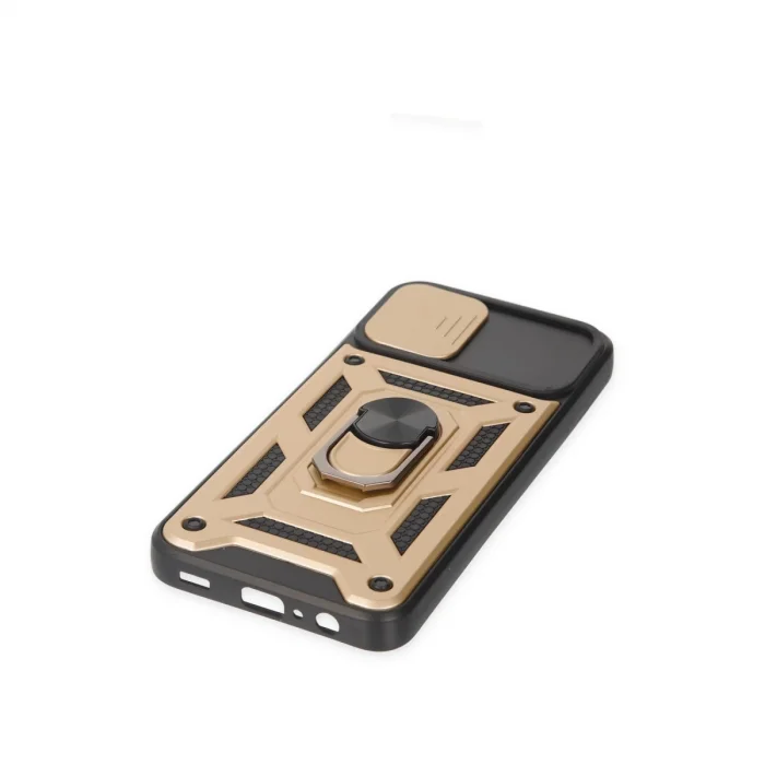 Samsung Galaxy A03 Kılıf Pars Lens Yüzüklü Silikon - Gold