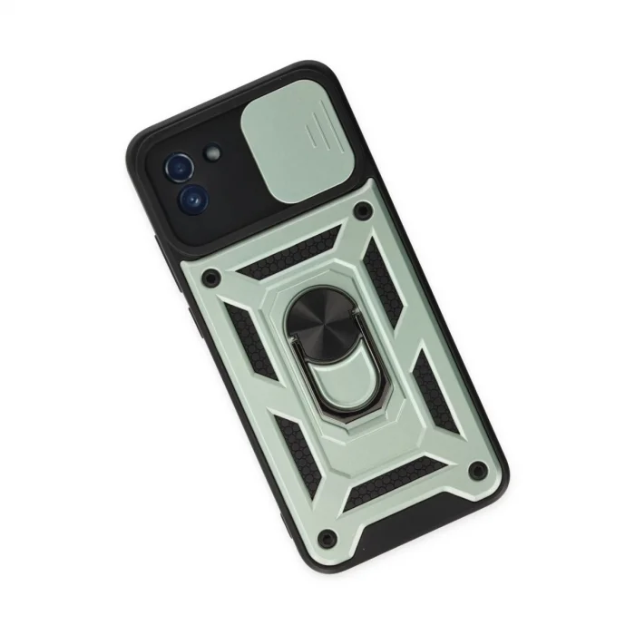 Samsung Galaxy A03 Kılıf Pars Lens Yüzüklü Silikon - Yeşil