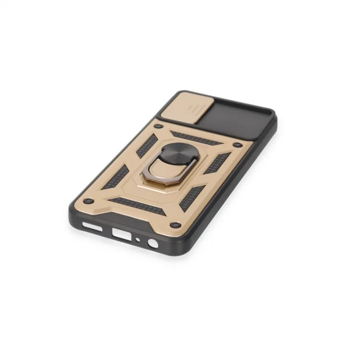 Samsung Galaxy A04e Kılıf Pars Lens Yüzüklü Silikon - Gold