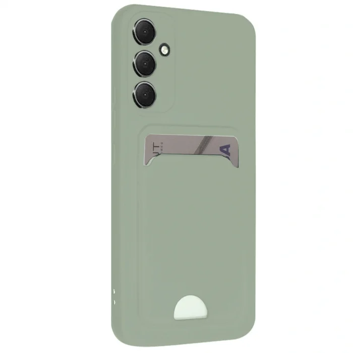 Samsung Galaxy A16 5g Kılıf Kelvin Kartvizitli Silikon - Açık Yeşili