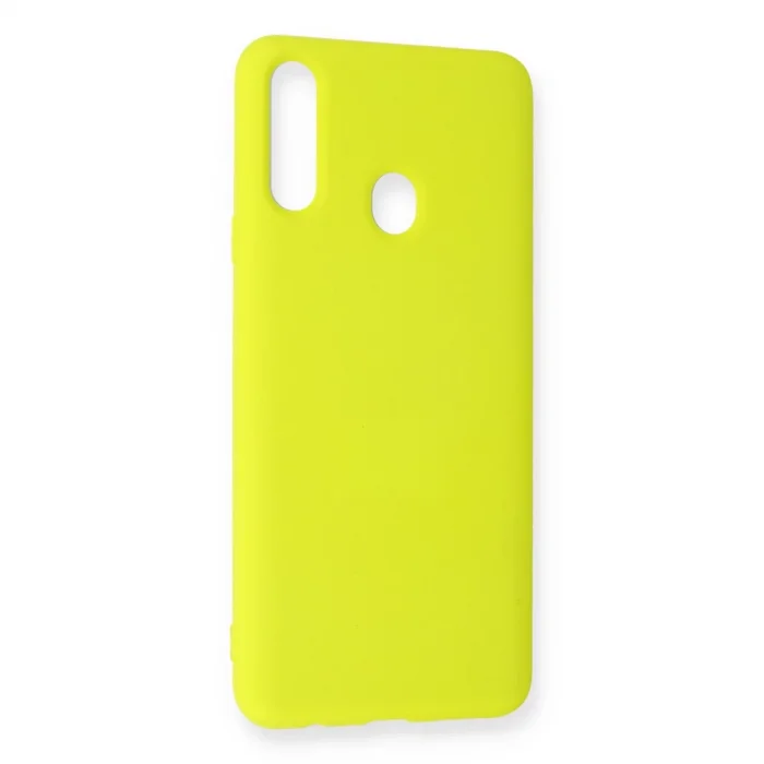 Samsung Galaxy A20s Kılıf Nano İçi Kadife Silikon - Sarı