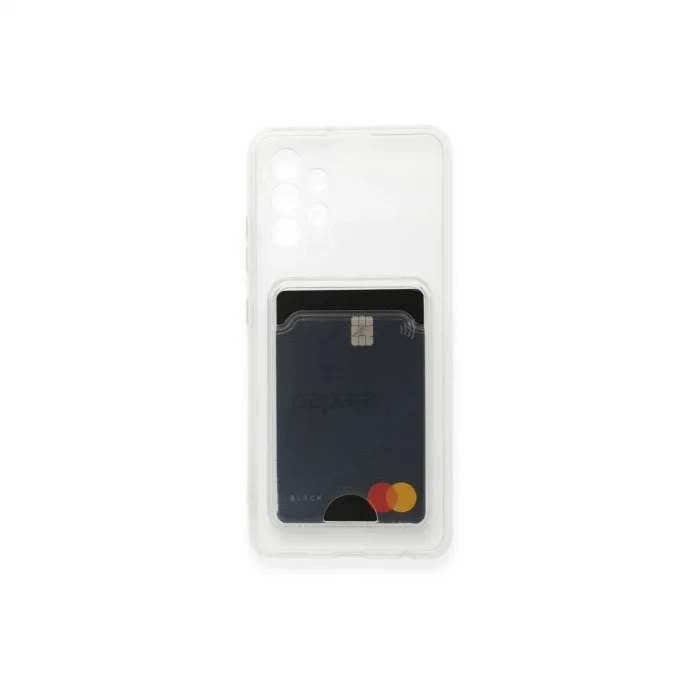 Samsung Galaxy A32 Kılıf Kart Şeffaf Silikon - Şeffaf