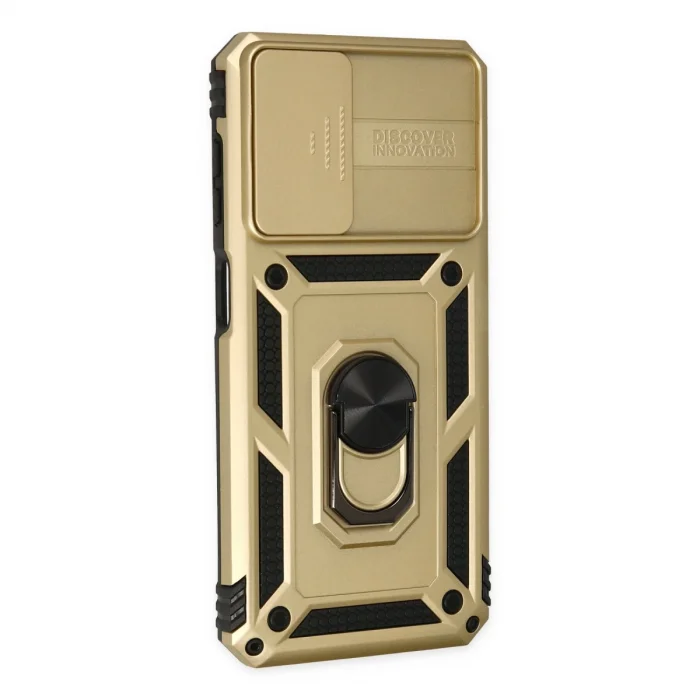 Samsung Galaxy A33 5g Kılıf Pars Lens Yüzüklü Silikon - Gold