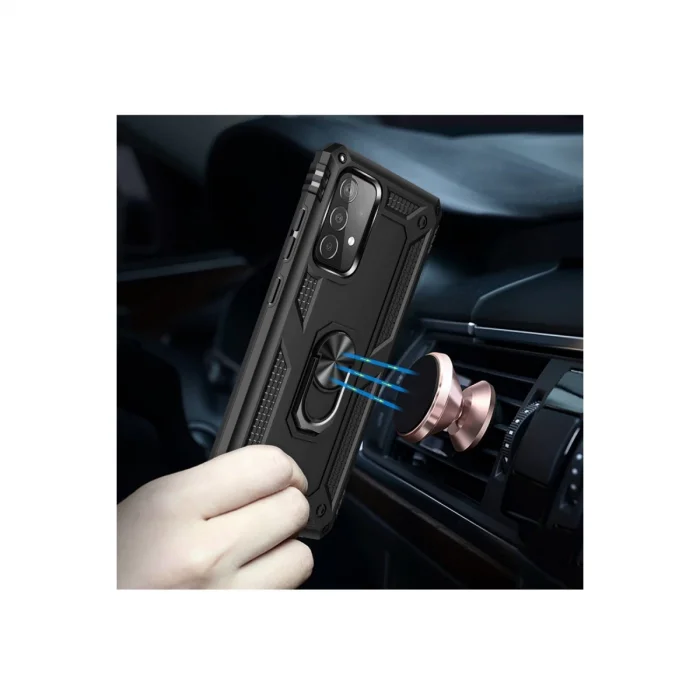 Samsung Galaxy A33 5g Kılıf Sofya Yüzüklü Silikon Kapak - Siyah