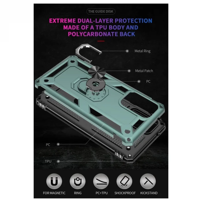 Samsung Galaxy A33 5g Kılıf Sofya Yüzüklü Silikon Kapak - Yeşil