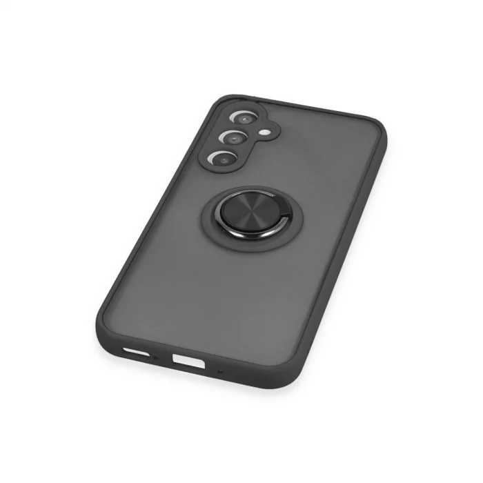 Samsung Galaxy A34 5g Kılıf Montreal Yüzüklü Silikon Kapak - Siyah