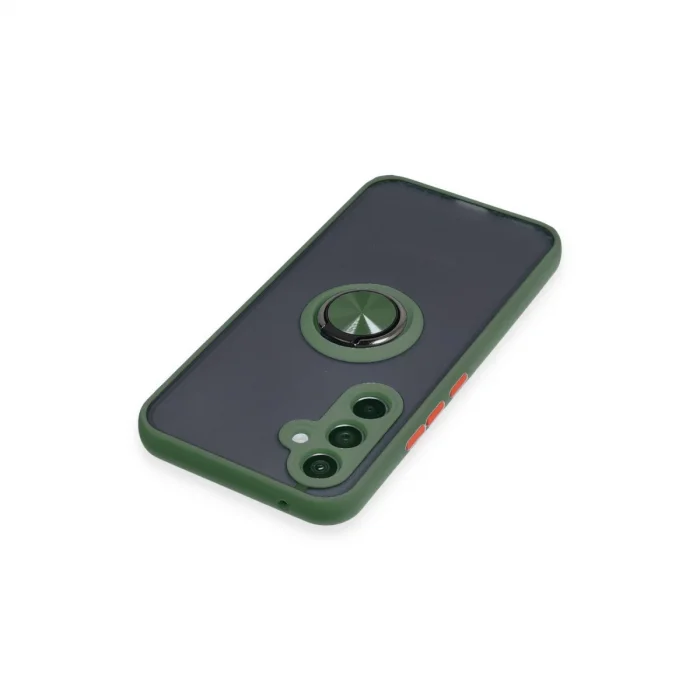 Samsung Galaxy A34 5g Kılıf Montreal Yüzüklü Silikon Kapak - Yeşil