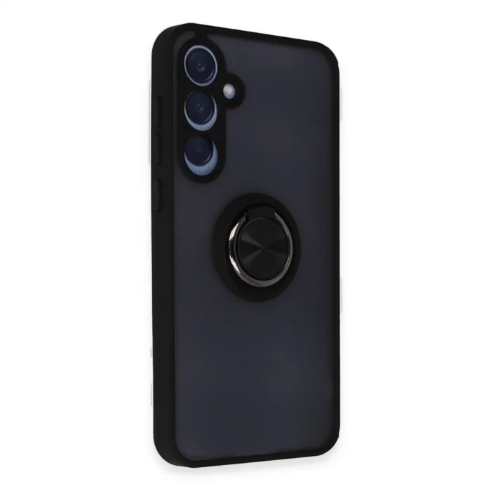 Samsung Galaxy A35 5g Kılıf Montreal Yüzüklü Silikon Kapak - Siyah