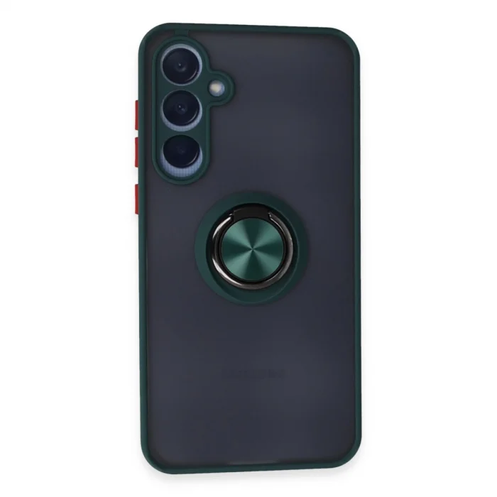 Samsung Galaxy A35 5g Kılıf Montreal Yüzüklü Silikon Kapak - Yeşil