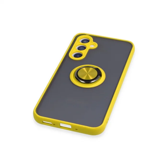 Samsung Galaxy A54 5g Kılıf Montreal Yüzüklü Silikon Kapak - Sarı