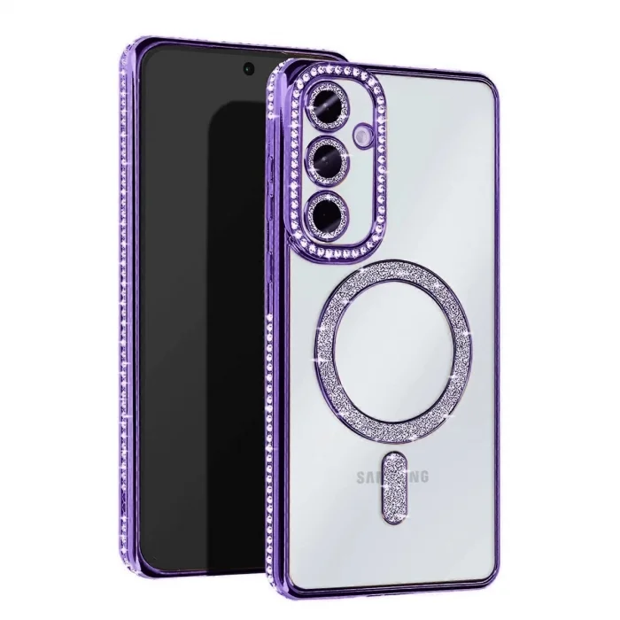 Samsung Galaxy A56 Joke Simli Magneticsafe Kılıf - Derin Mor