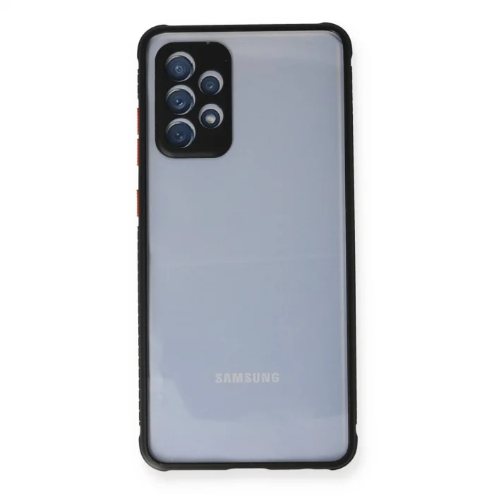 Samsung Galaxy A72 Kılıf Miami Şeffaf Silikon - Siyah