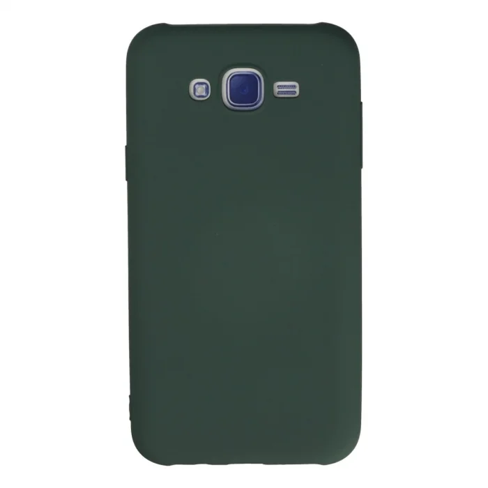 Samsung Galaxy J7 Kılıf Nano İçi Kadife Silikon - Koyu Yeşil