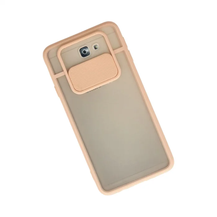 Samsung Galaxy J7 Prime Kılıf Palm Buzlu Kamera Sürgülü Silikon - Pembe